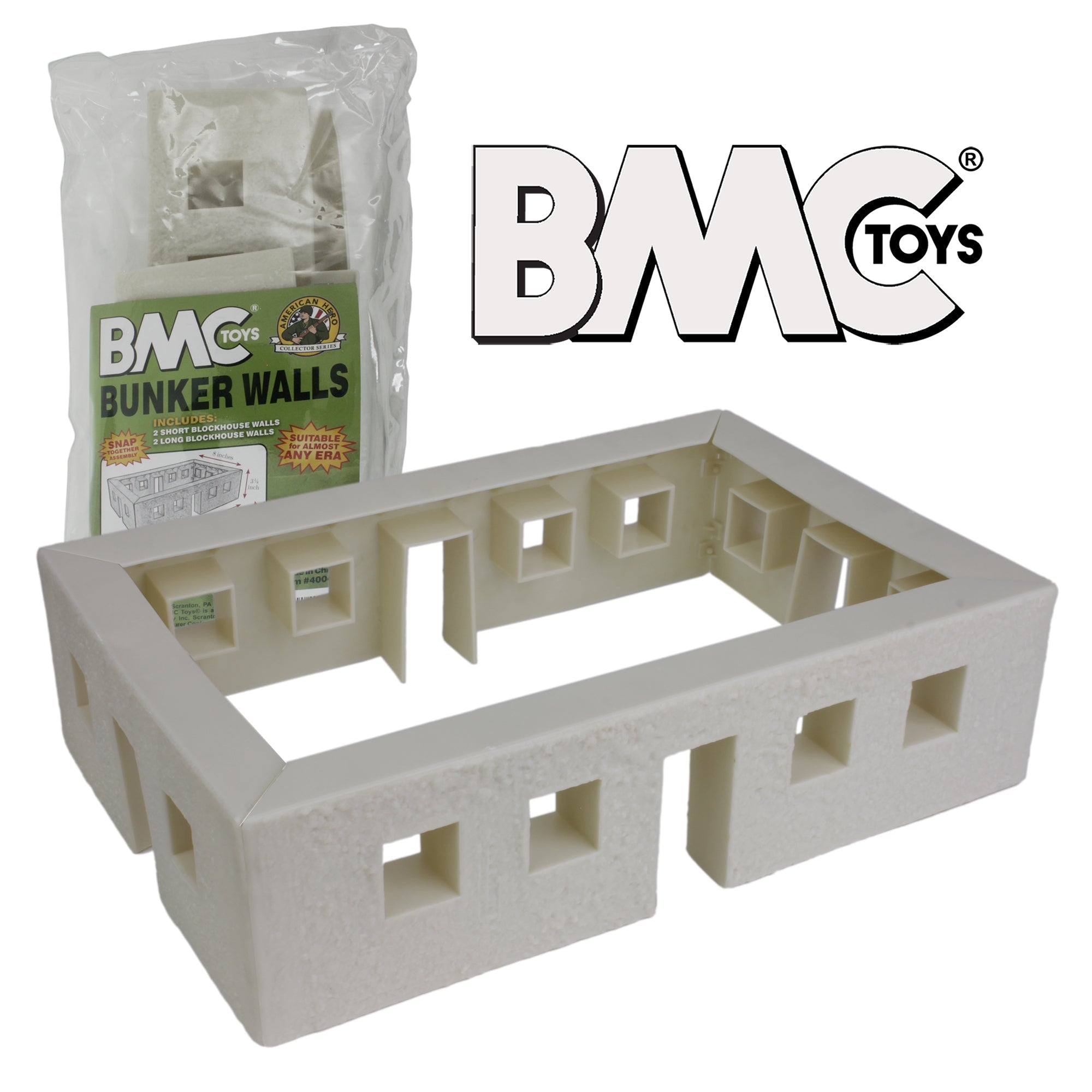 BMC WW2 Blockhouse Bunker Walls Plastic Army Men Playset Building