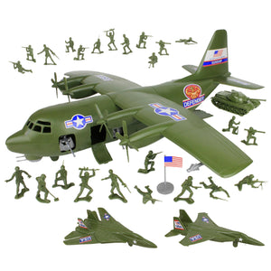 Tim Mee Toy AC-130 Hercules Airplane OD Green 29pc Playset Main Image