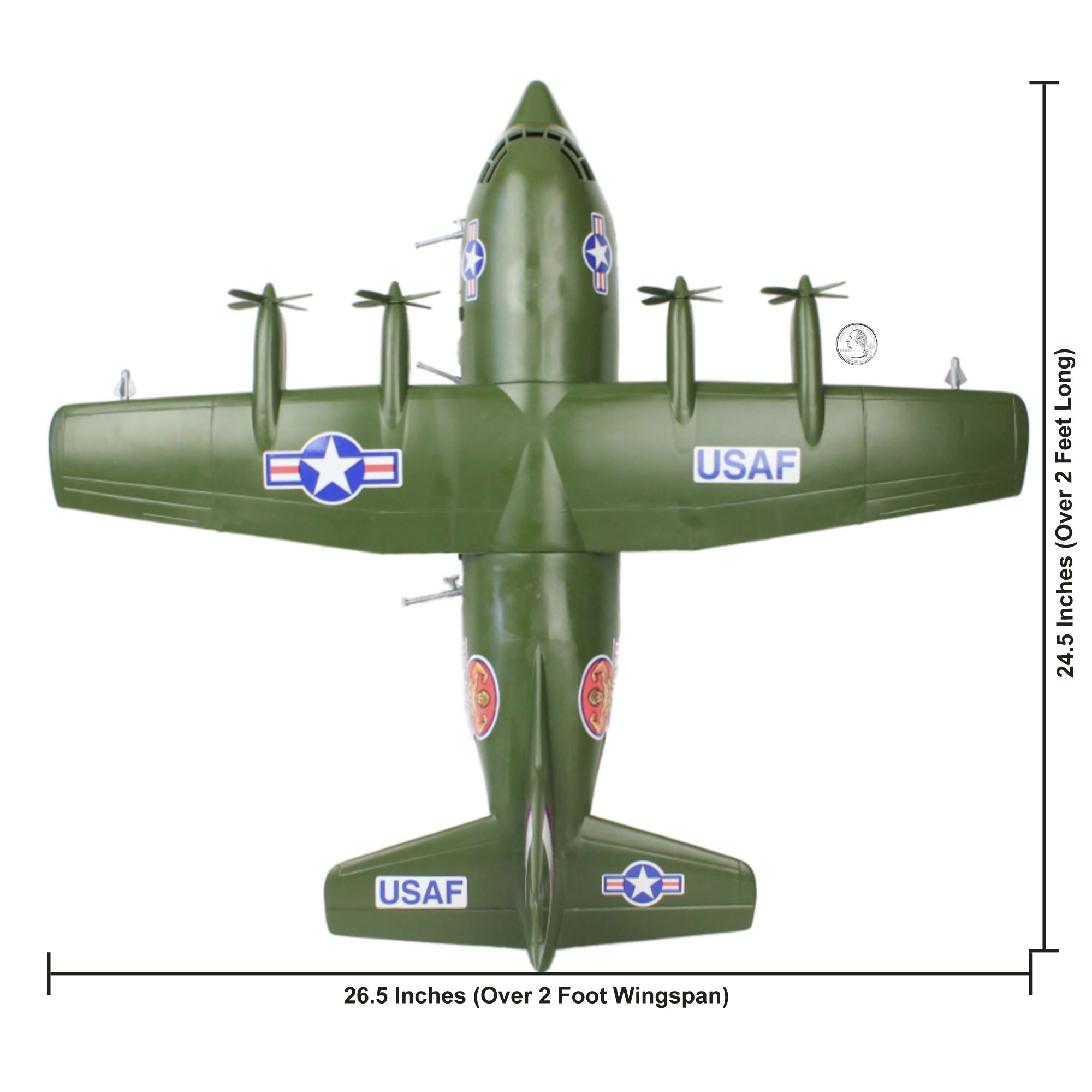 TimMee Plastic Army Men AC-130 Playset - 29pc Giant Military