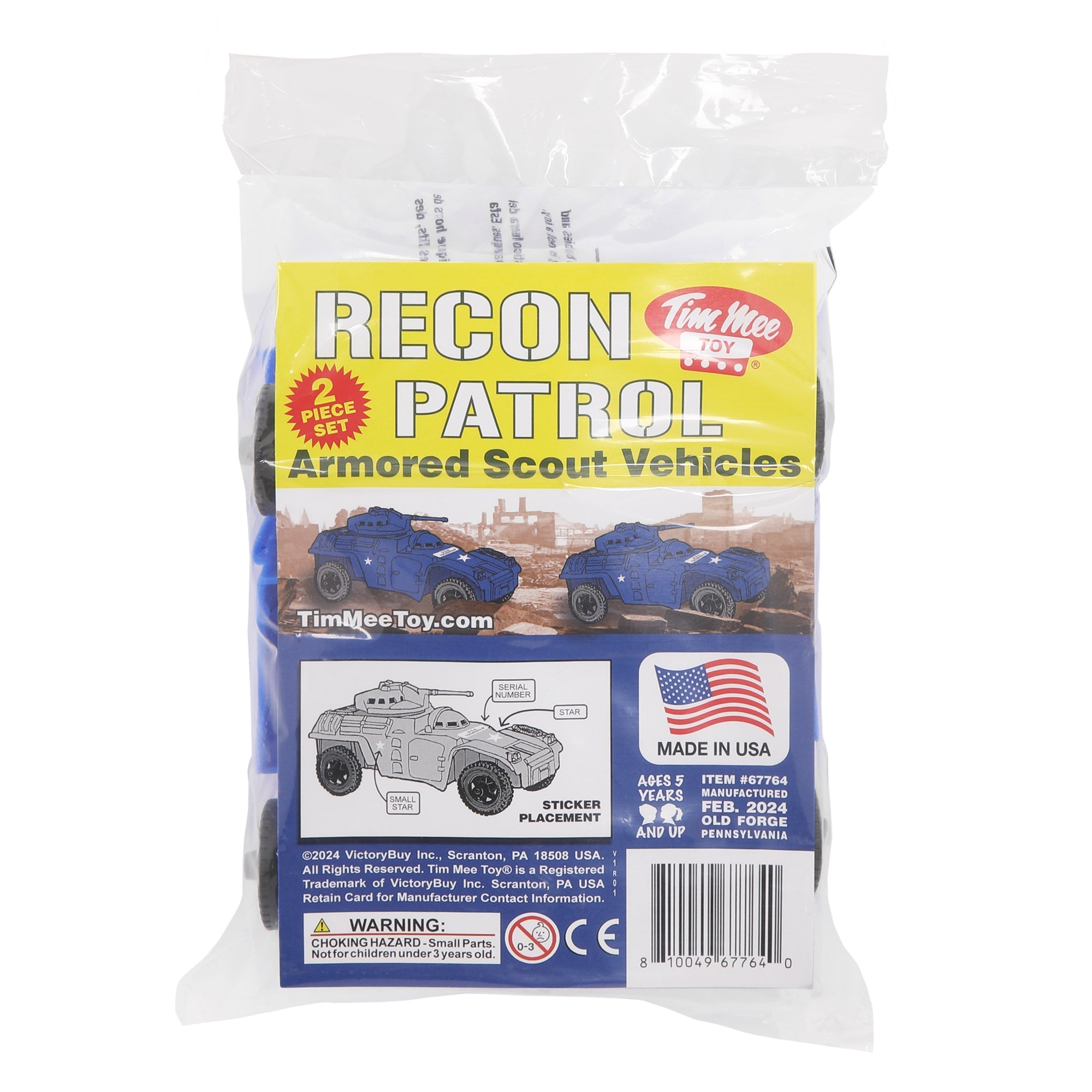 TimMee RECON PATROL Blue Armored Car Plastic Army Men Scout