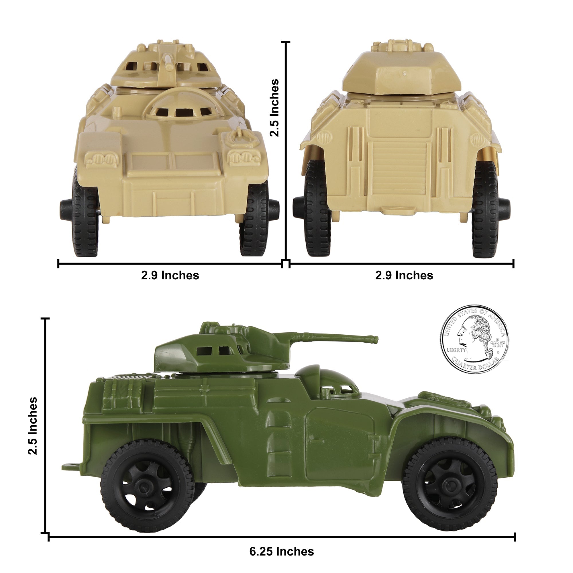 TimMee RECON PATROL Armored Cars - Plastic Army Men Scout Vehicles