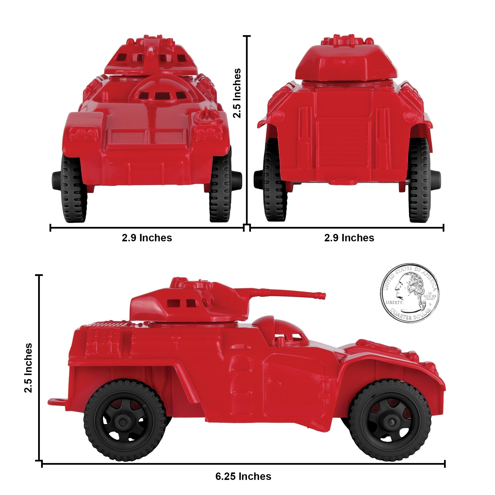 TimMee RECON PATROL Red Armored Car Plastic Army Men Scout