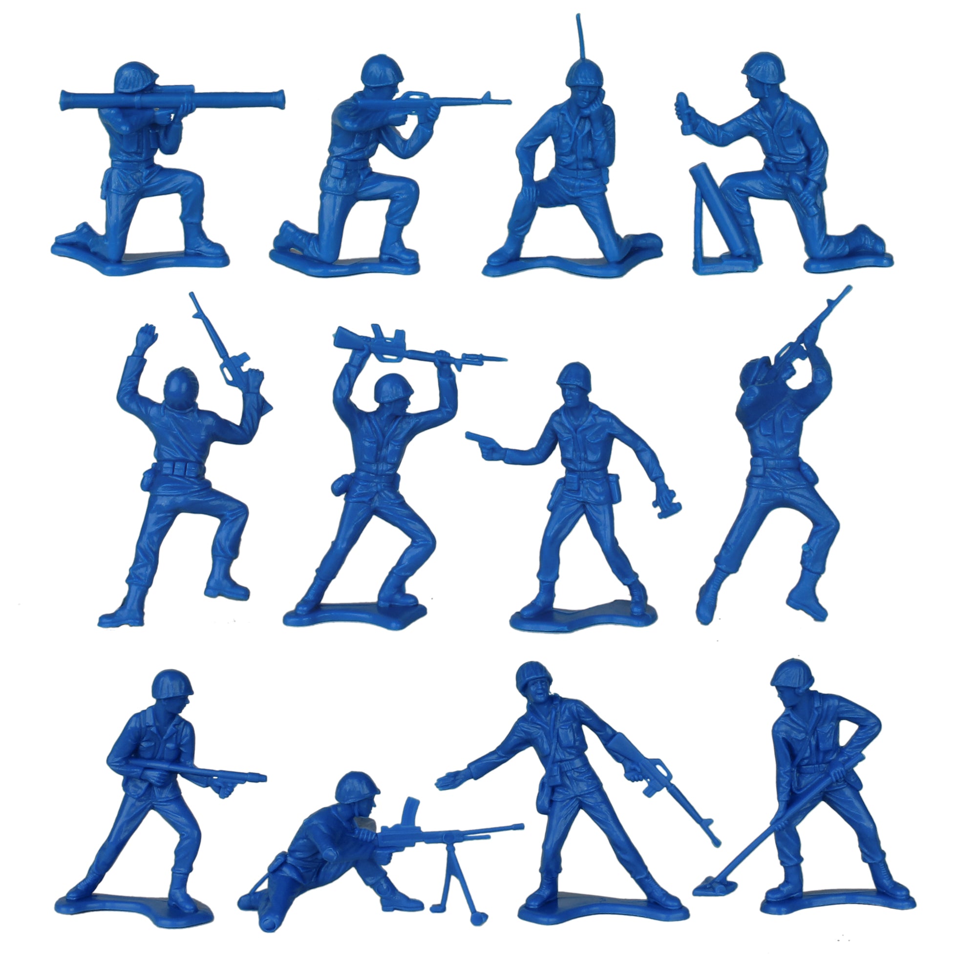 TimMee PLASTIC ARMY Men Blue 48pc Toy Soldier Figures - USA Made