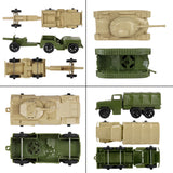Tim Mee Toy Plastic Army Men Combat Convoy 64 Piece OD Green vs. Tan Playset Top & Bottom Views