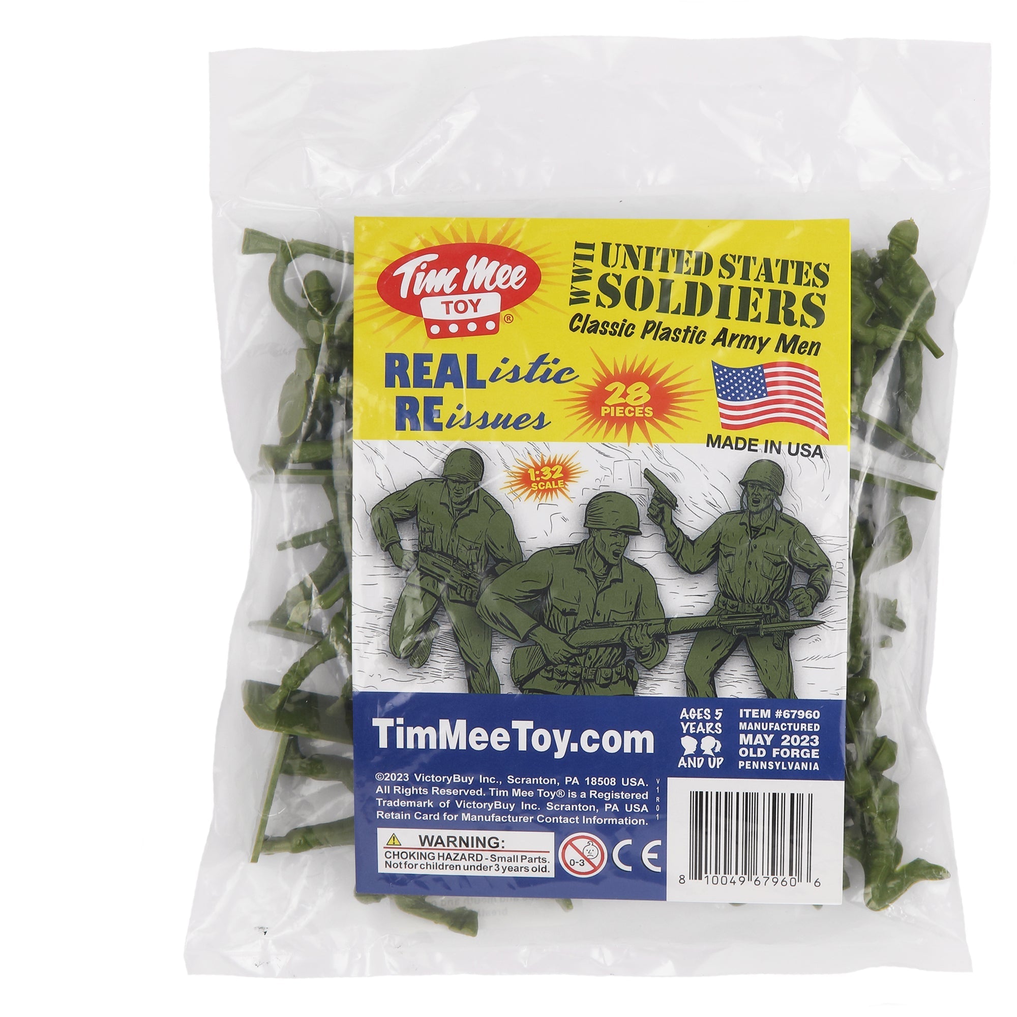 Classic Green US Army Men Toy Soldiers - 36 Piece Set, Plastic, Free Standing