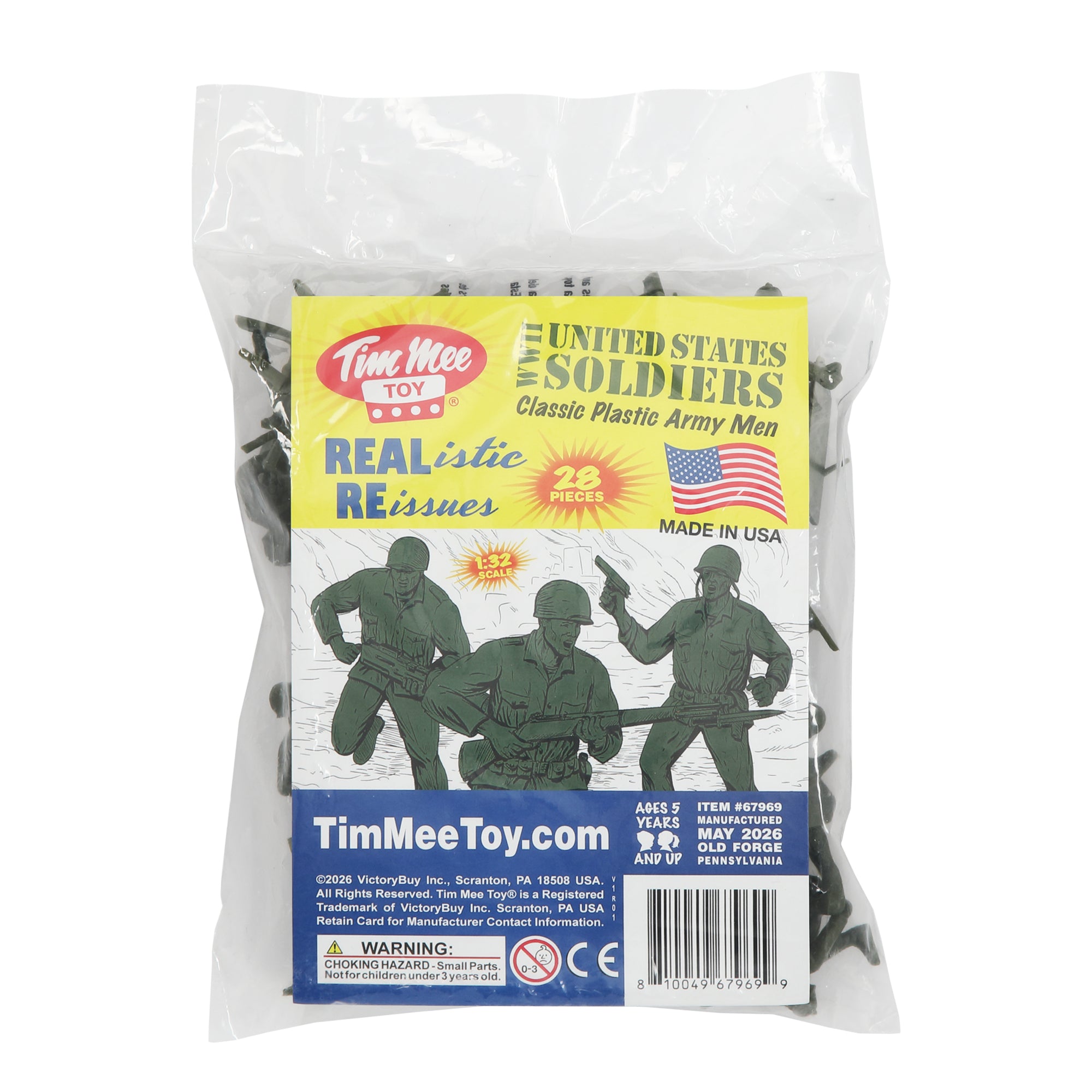 Tim Mee Toy PLASTIC ARMY Men - 28pc OD Green WW2 Soldier Figures