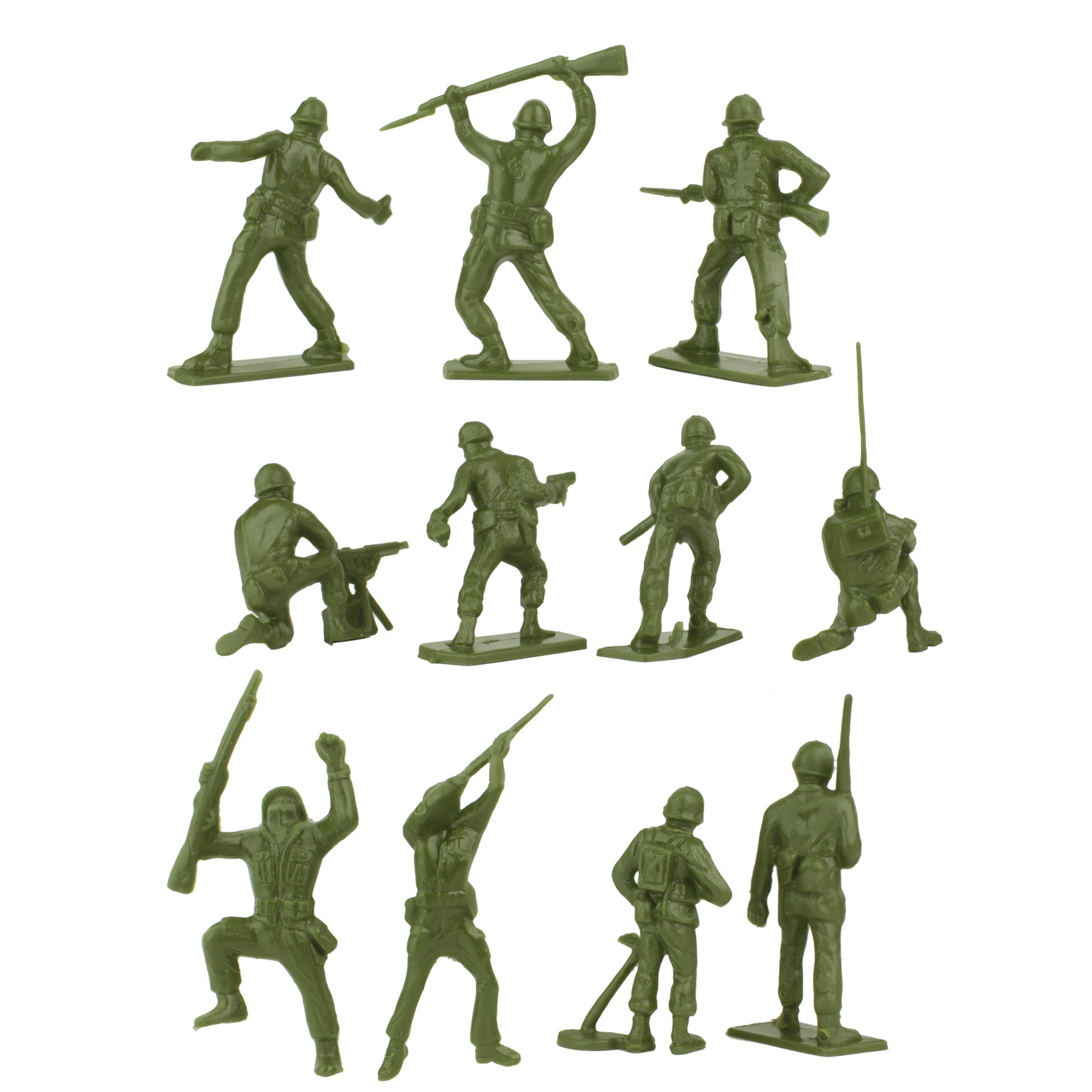 Tim Mee Toy PLASTIC ARMY Men - 28pc OD Green WW2 Soldier Figures