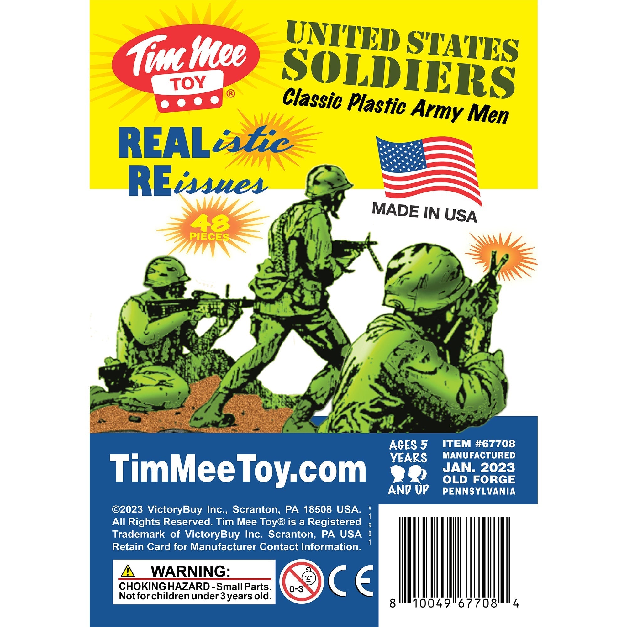 TimMee PLASTIC ARMY Men Lime Green 48pc Toy Soldier Figures - USA