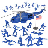 Tim Mee Toy Army Sea King Rescue Helicopter Blue Color Military Vignette
