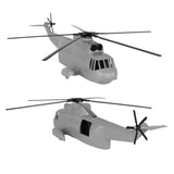 Tim Mee Toy Army Medical Rescue Helicopter Gray Front and Back Views