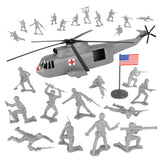 Tim Mee Toy Army Medical Rescue Helicopter Gray Vignette