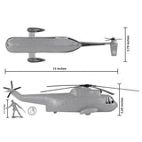 Tim Mee Toy Army Medical Rescue Helicopter Gray Scale