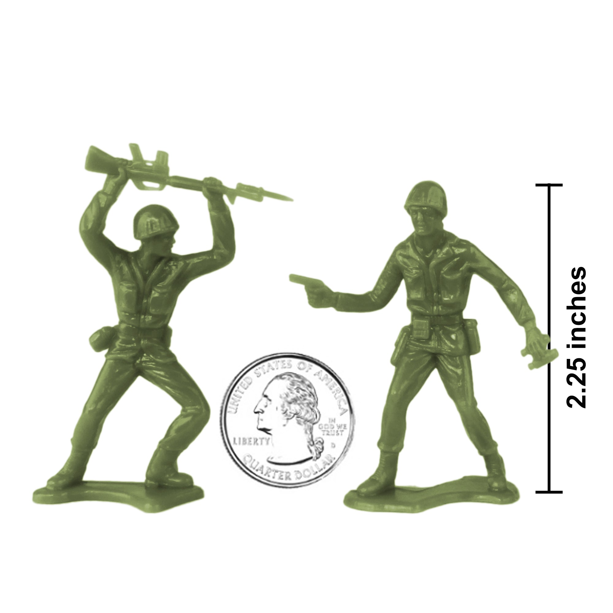 TimMee PLASTIC ARMY Men OD Green 24pc Toy Soldier Figures Made in