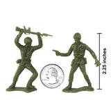 Tim Mee Toy Plastic Army Men 48 Piece Soldier Figure Set Olive-Green Color Insert Art Scale