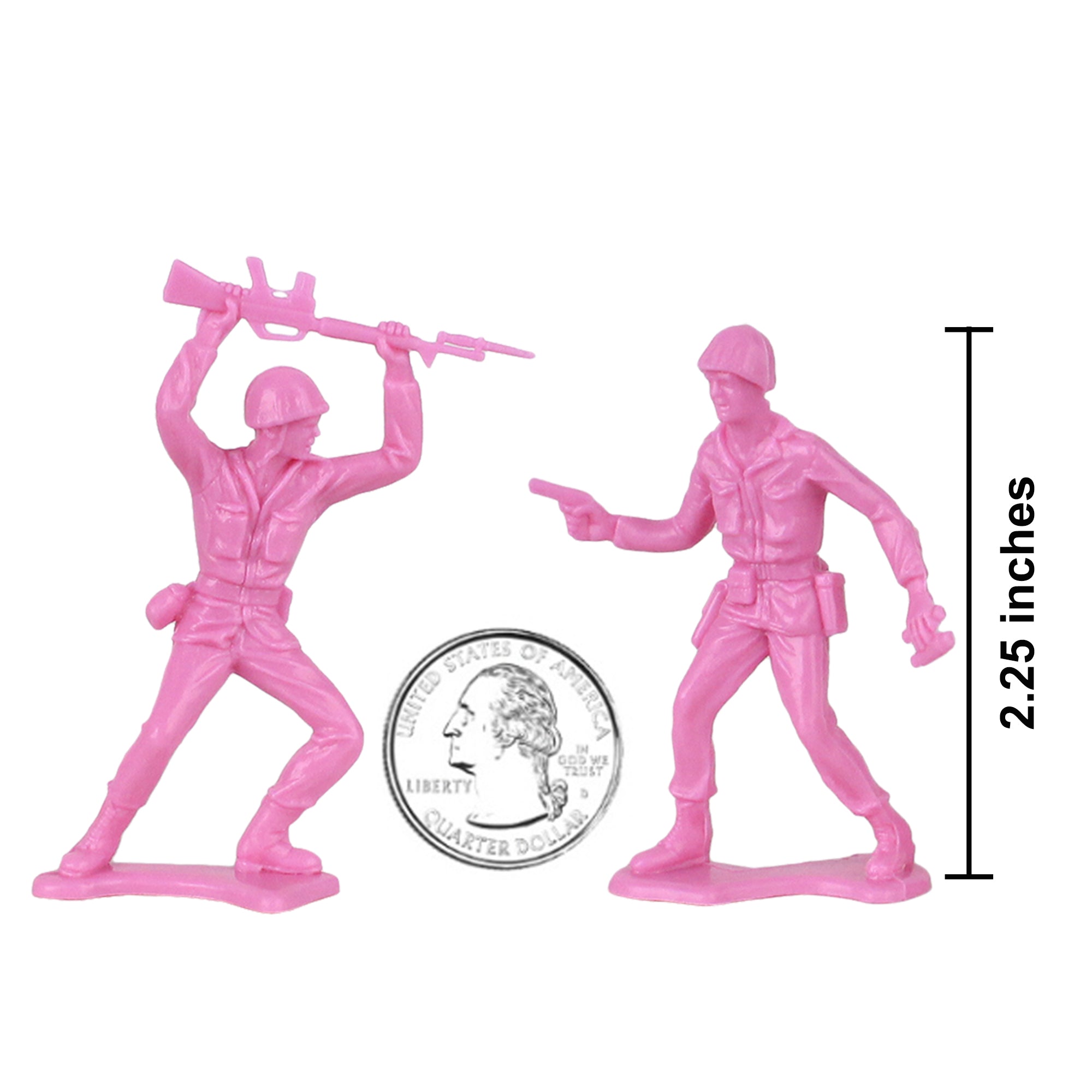 TimMee PLASTIC ARMY Men Pink 48pc Toy Soldier Figures - USA Made