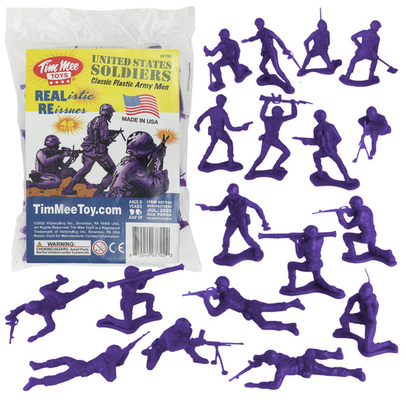 TimMee PLASTIC ARMY Men Purple 48pc Toy Soldier Figures - USA Made
