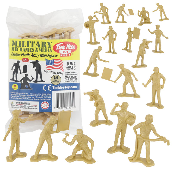 Tim Mee Toy Military Mechanics and Media Plastic Toy Soldiers Tan Color Main Image