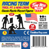 Tim Mee Toy Car Racing Team Track Pit and News Crews 18 Piece Red Color Plastic Toy Figures Insert Art