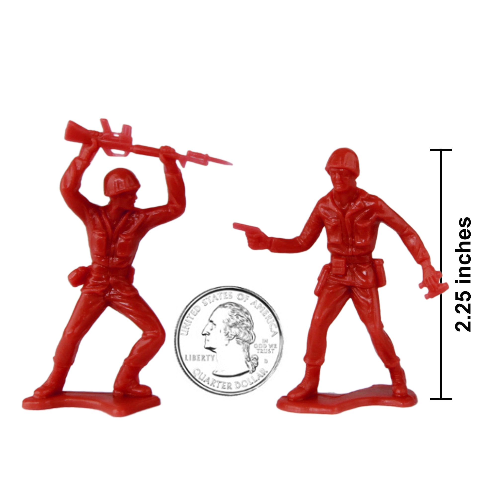 TimMee PLASTIC ARMY Men Red 48pc Toy Soldier Figures - USA Made