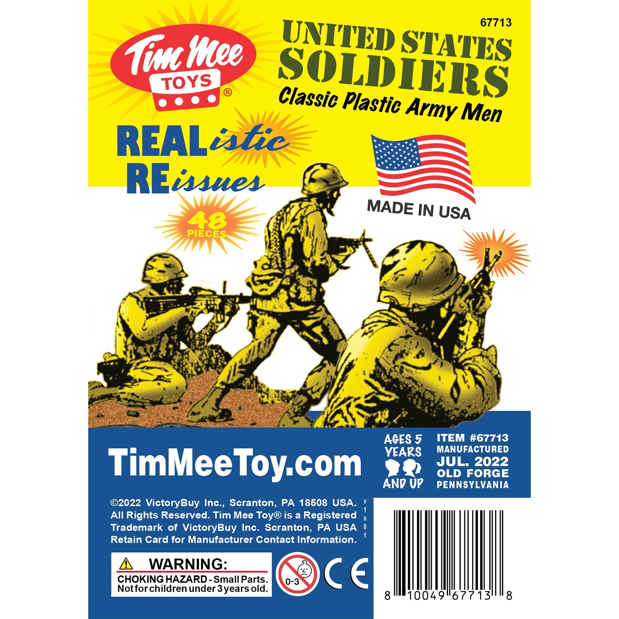 ARMY⭐︎　精米 TimMee PLASTIC ARMY Men Yellow 48pc Toy Soldier Figures - USA Made