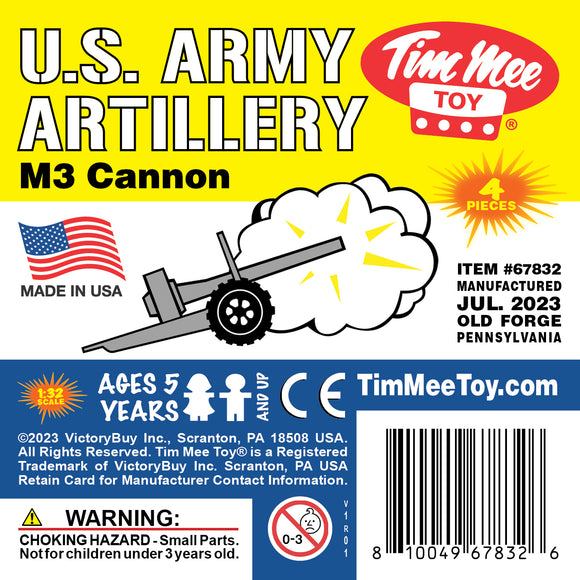 Tim Mee Toy M3 Artillery Anti-Tank Cannon Gray Insert Art