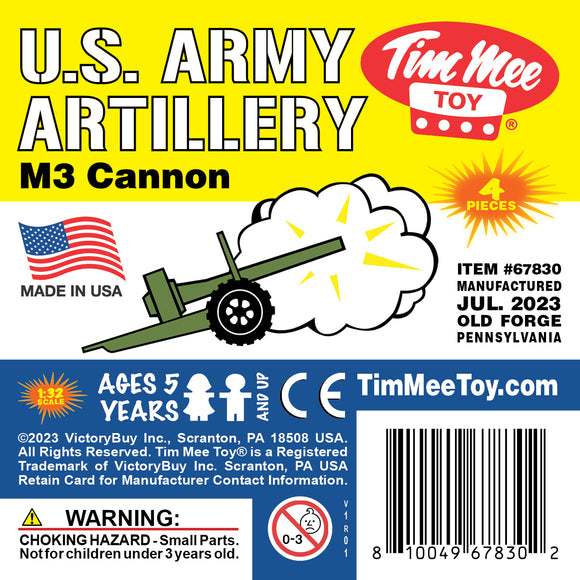 Tim Mee Toy M3 Artillery Anti-Tank Cannon OD Green Insert Art