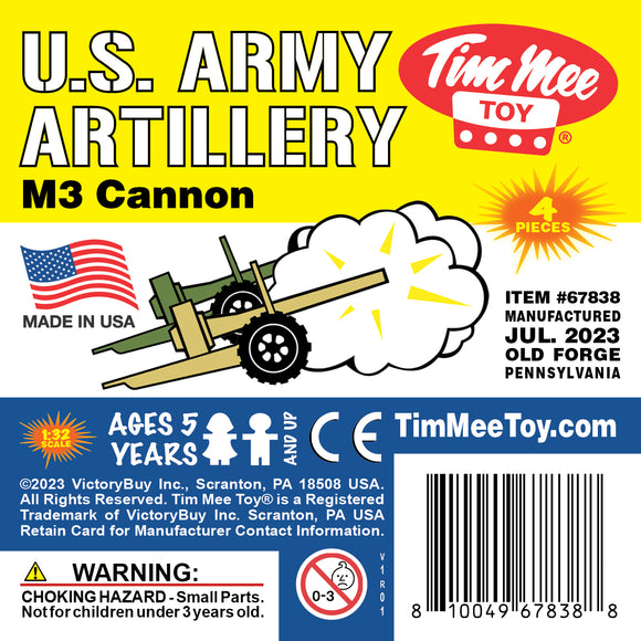 Tim Mee Toy M3 Artillery Anti-Tank Cannon OD Green & Tan Insert Art