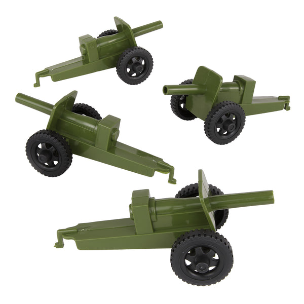スポーツトイ・アクショントイ M MOWL CAMO GREEN TimMee M3 ARTILLERY - OD Green 4pc Plastic Army Men Cannon Playset