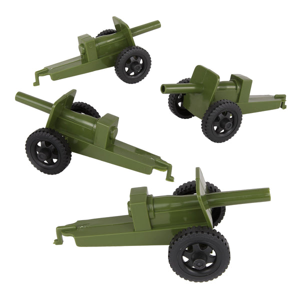 TimMee M3 ARTILLERY OD Green 4pc Plastic Army Men Cannon Playset
