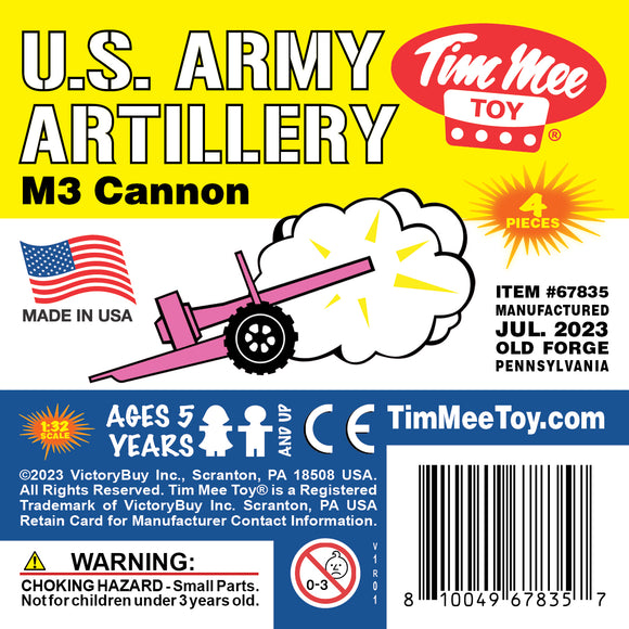 Tim Mee Toy M3 Artillery Anti-Tank Cannon Pink Insert Art