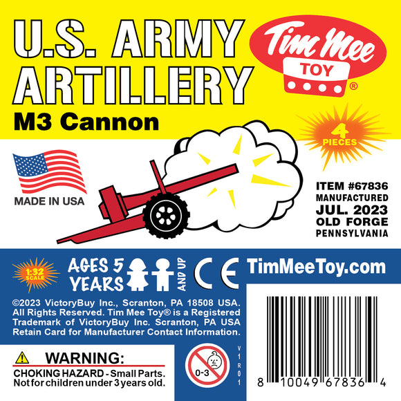 Tim Mee Toy M3 Artillery Anti-Tank Cannon Red Insert Art