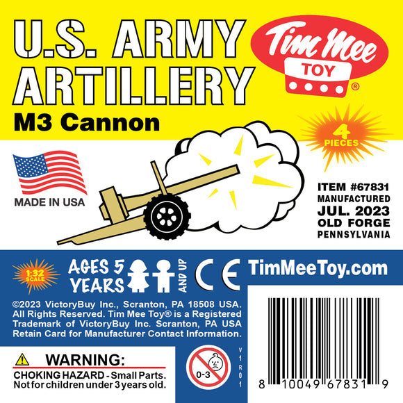 Tim Mee Toy M3 Artillery Anti-Tank Cannon Tan Insert Art