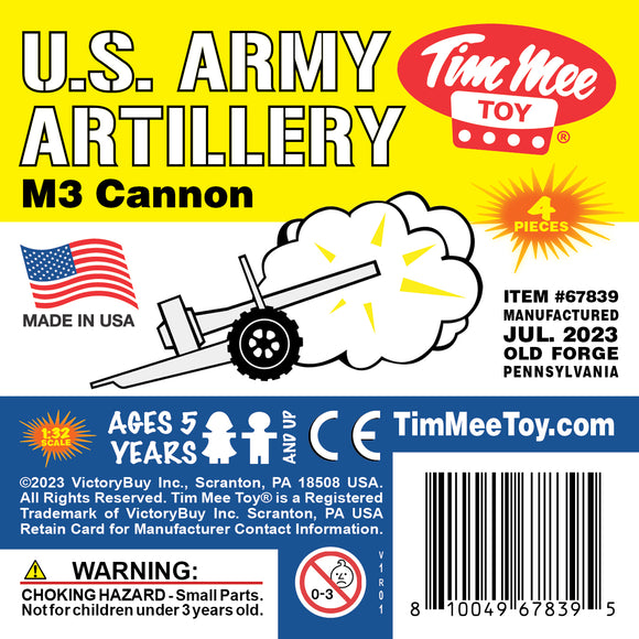 Tim Mee Toy M3 Artillery Anti-Tank Cannon White Insert Art