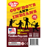 Tim Mee Toy Western Cowboys & Plains Indian Native American Red and Yellow Plastic Toy Figures Insert Card Art