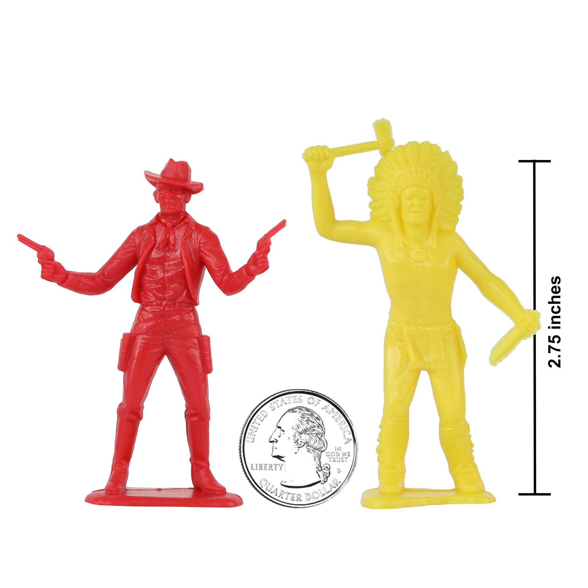 TimMee COWBOYS and INDIANS Plastic Figures 40pc Playset - Made in