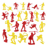 Tim Mee Toy Western Cowboys & Plains Indian Native American Red and Yellow Plastic Toy  Figures Vignette