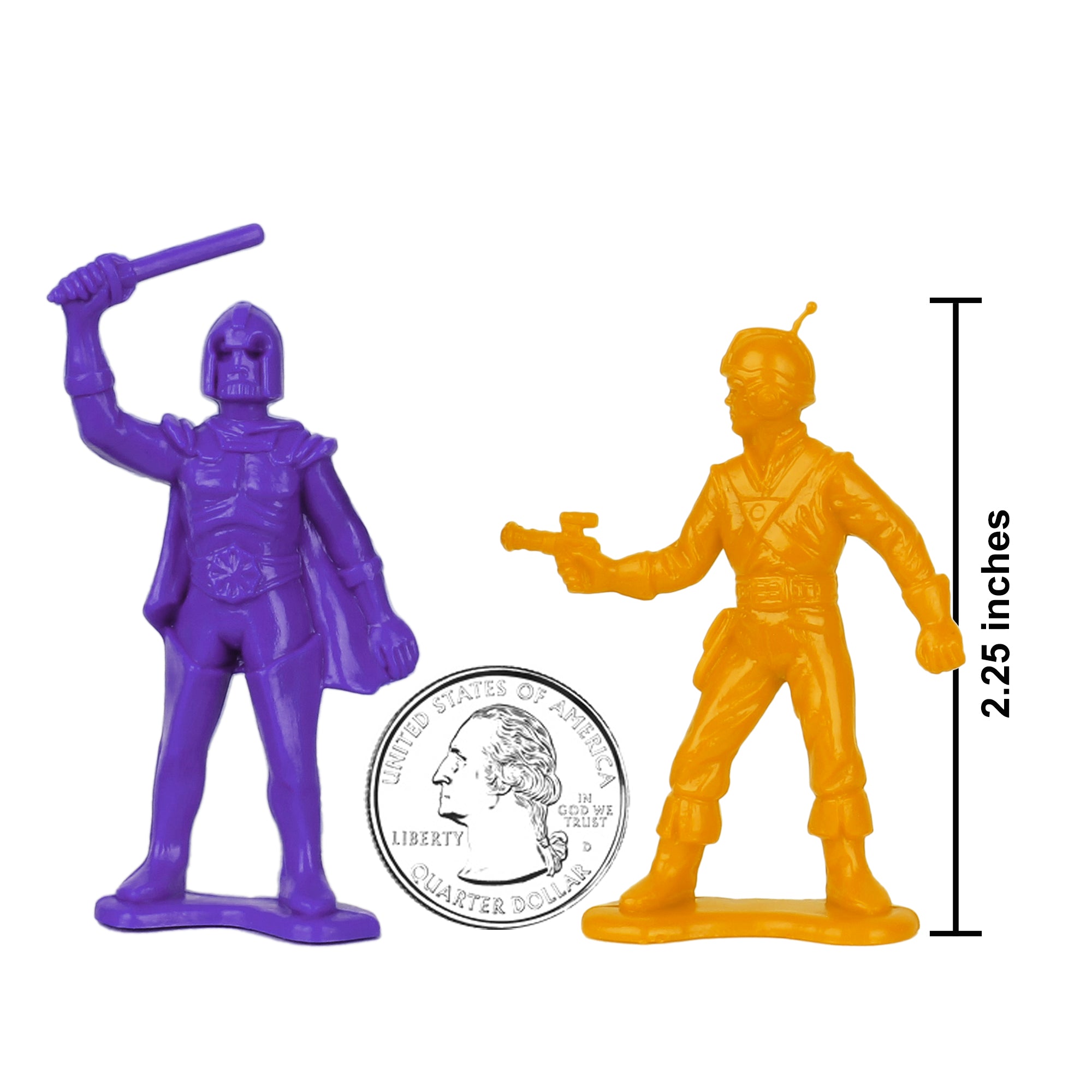 TimMee Galaxy Laser Team SPACE Figures - Purple vs Orange 50pc Set