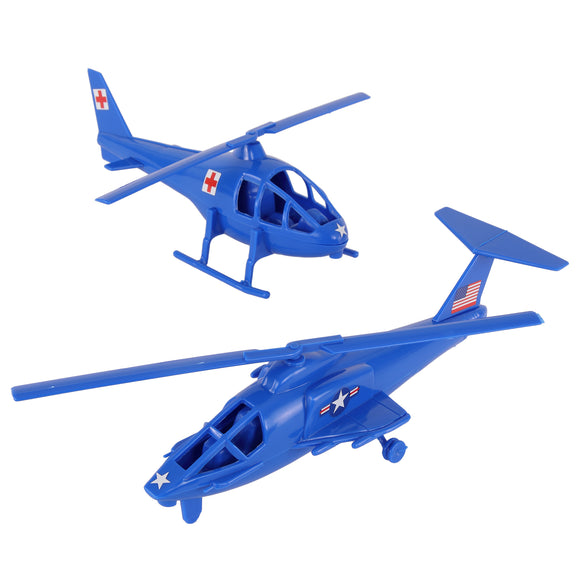 Tim Mee Toy Air Support Attack & Transport Helicopters Blue Color Vignette