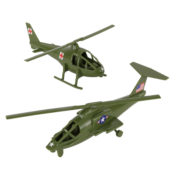 Tim Mee Toy Air Support Attack & Transport Helicopters OD Green Color Vignette
