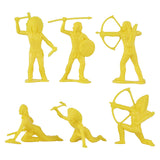 Tim Mee Toy Western  Plains Indian Native American Yellow Plastic Toy Figures Close Up View