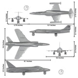 Tim Mee Toy Cold War Jet Airplanes Silver-Gray Color Scale