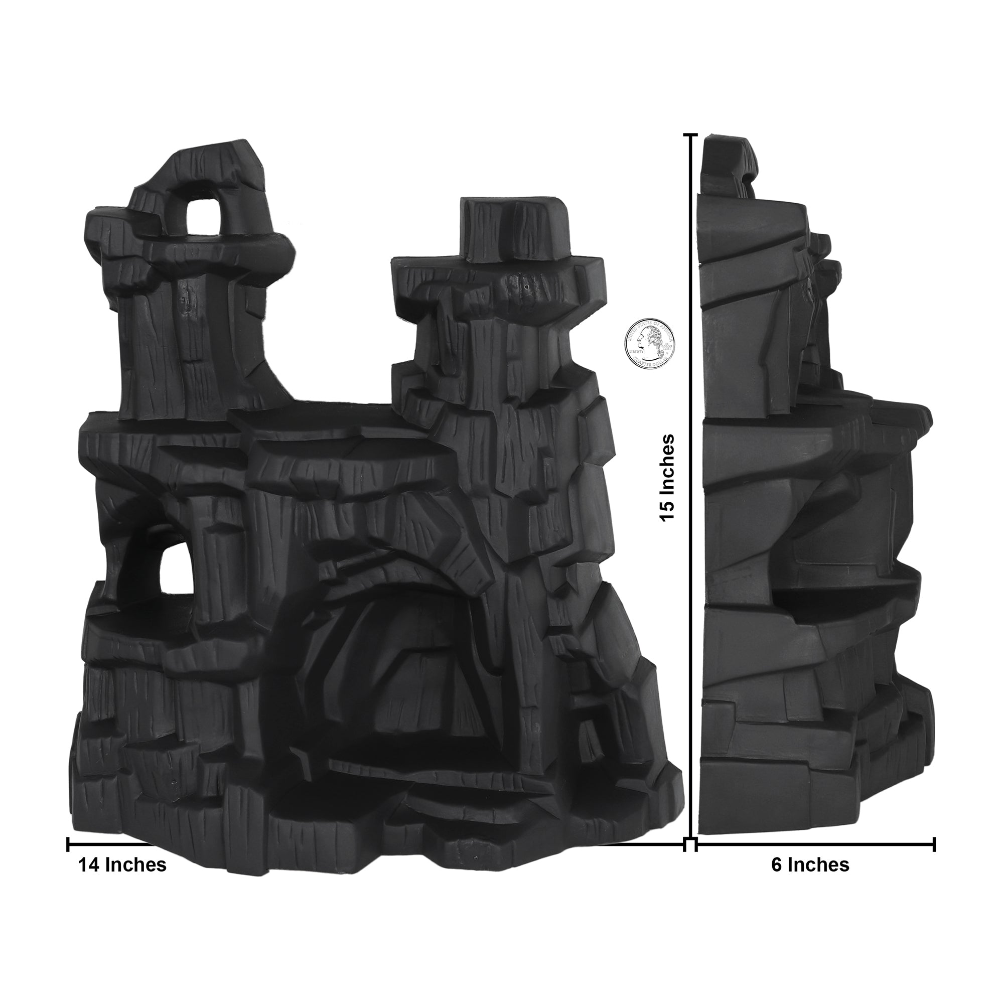 TimMee Battle Mountain Scenery Coal Black Figure Display Play