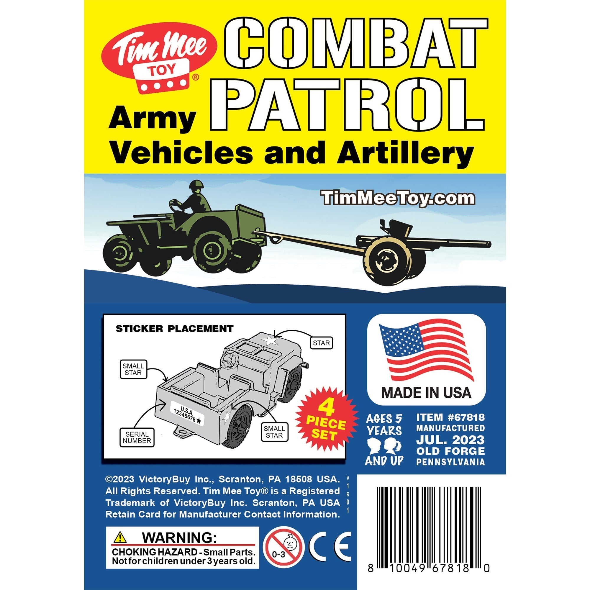 TimMee COMBAT PATROL Willys & Artillery - OD Green & Tan 4pc