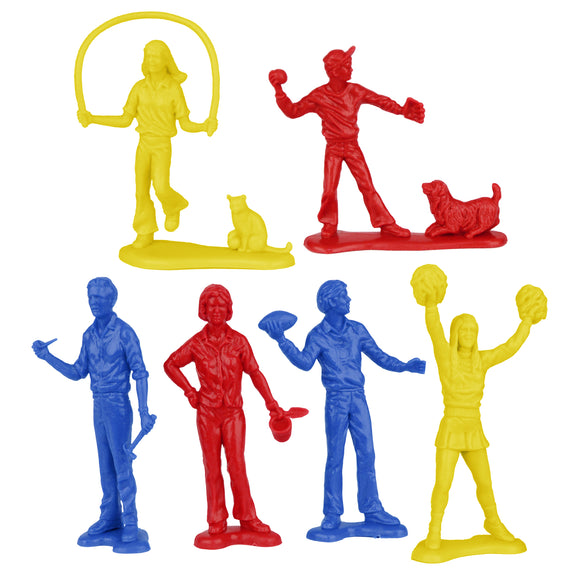 Tim Mee Toy People at Play Family Figures Primary Colors Close Up