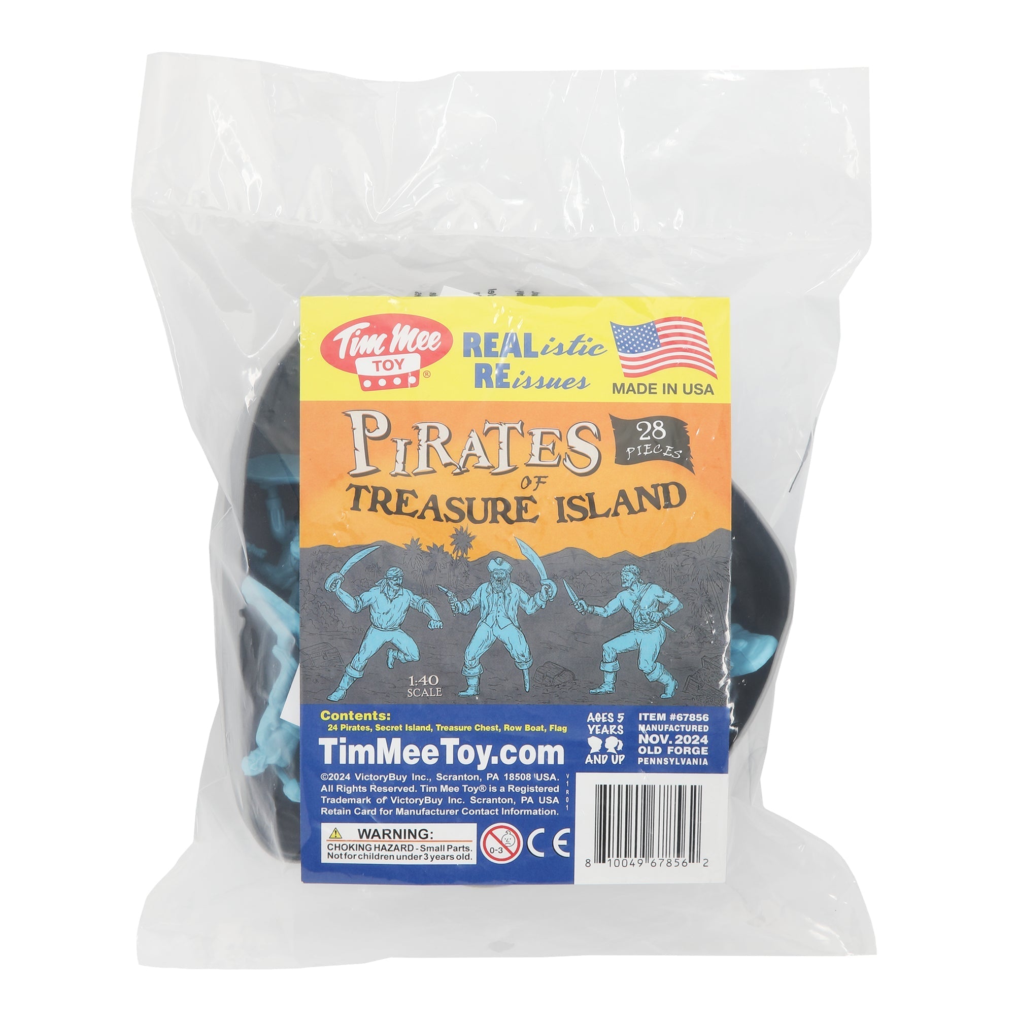 Tim Mee Toy PIRATES of TREASURE ISLAND Plastic Toy Figures Boat