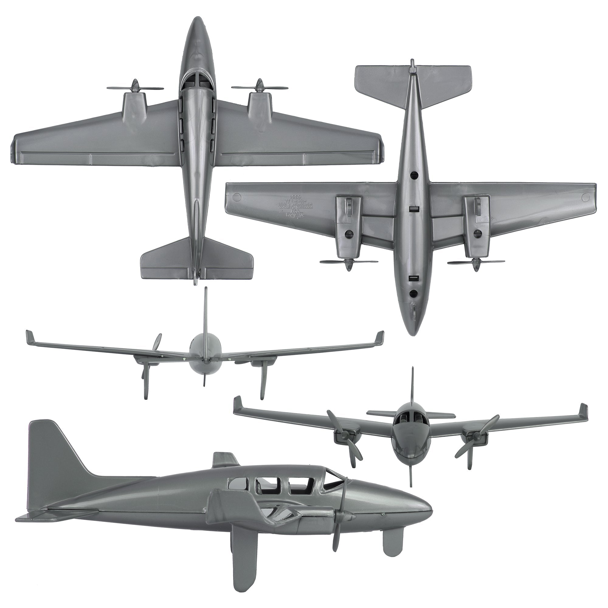 TimMee Prop Plane and Fighter Jet Silver-Gray for Plastic Army Men