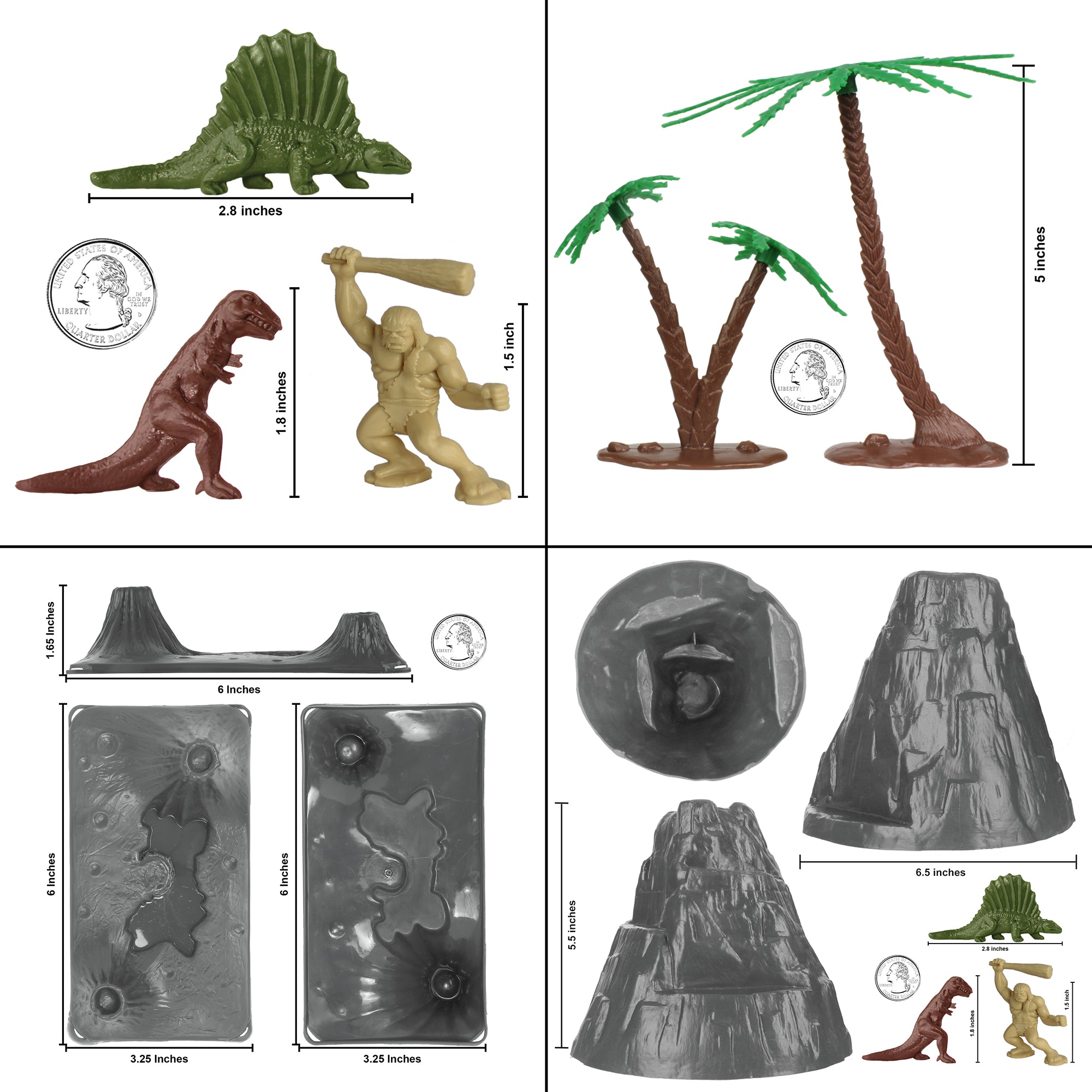 田中野夫　CAVEMAN BP1＋BC1セット TimMee Prehistoric DINOSAUR & CAVEMAN Bucket Plastic Figures