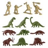 Tim Mee Toy Prehistoric Cavemen and Dinosaurs Earthtone Colors Figures Close Up