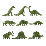 Tim Mee Toy Prehistoric Cavemen and Dinosaurs Bucket Playset OD Green Dinosaurs & Megafauna Figures Close Up