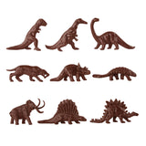 Tim Mee Toy Prehistoric Dinosaurs Rust-Brown Figures Close Up